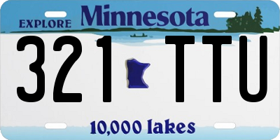 MN license plate 321TTU