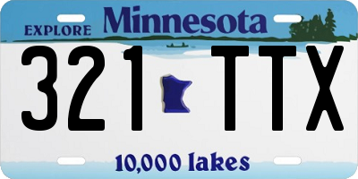 MN license plate 321TTX