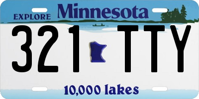 MN license plate 321TTY