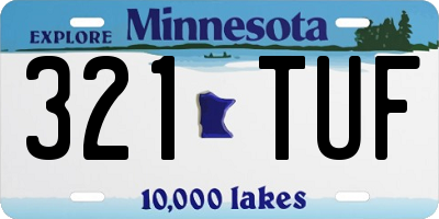 MN license plate 321TUF