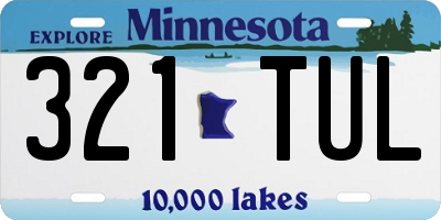 MN license plate 321TUL