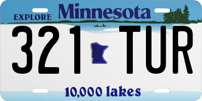 MN license plate 321TUR