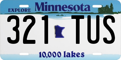 MN license plate 321TUS
