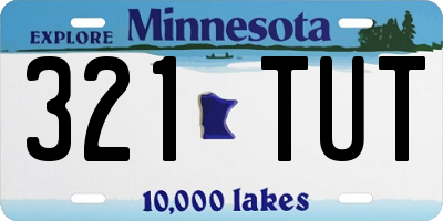 MN license plate 321TUT