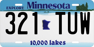 MN license plate 321TUW