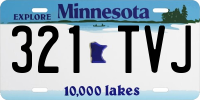 MN license plate 321TVJ