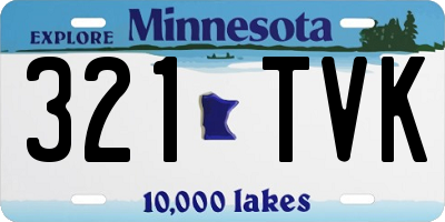 MN license plate 321TVK