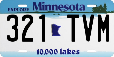 MN license plate 321TVM