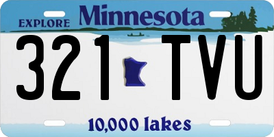 MN license plate 321TVU