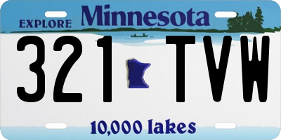 MN license plate 321TVW
