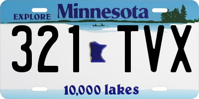 MN license plate 321TVX