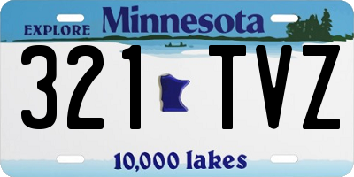 MN license plate 321TVZ