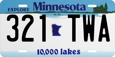MN license plate 321TWA