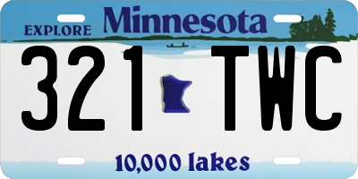 MN license plate 321TWC