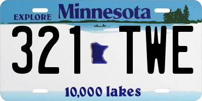 MN license plate 321TWE