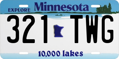 MN license plate 321TWG