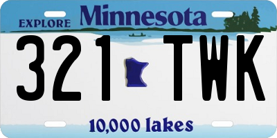 MN license plate 321TWK