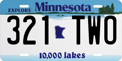 MN license plate 321TWO