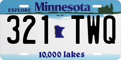 MN license plate 321TWQ