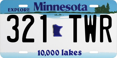 MN license plate 321TWR