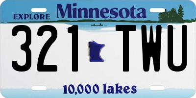 MN license plate 321TWU