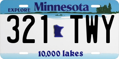 MN license plate 321TWY