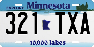MN license plate 321TXA