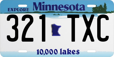 MN license plate 321TXC
