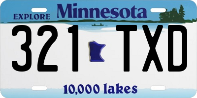 MN license plate 321TXD