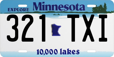 MN license plate 321TXI