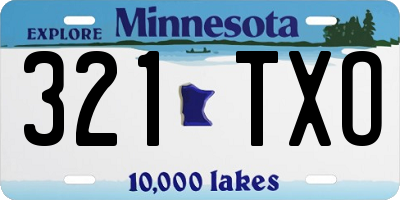 MN license plate 321TXO