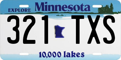 MN license plate 321TXS