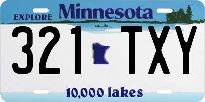 MN license plate 321TXY