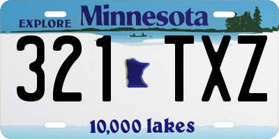 MN license plate 321TXZ