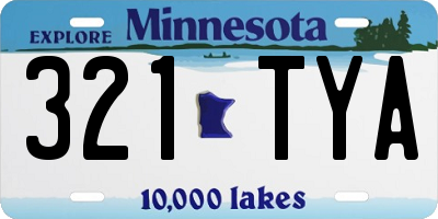 MN license plate 321TYA