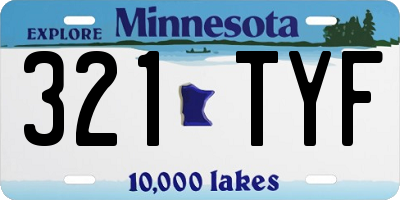 MN license plate 321TYF