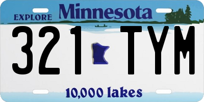 MN license plate 321TYM