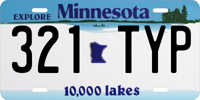 MN license plate 321TYP