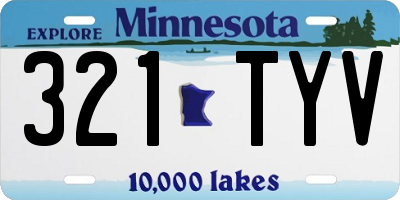MN license plate 321TYV