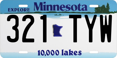 MN license plate 321TYW