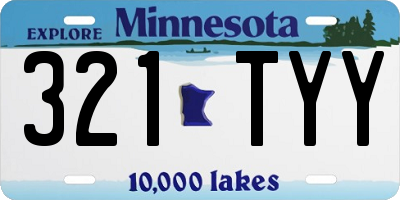 MN license plate 321TYY