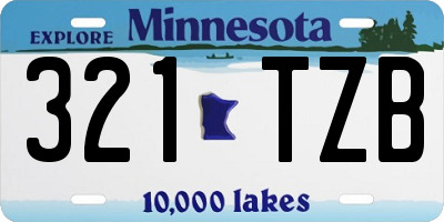 MN license plate 321TZB