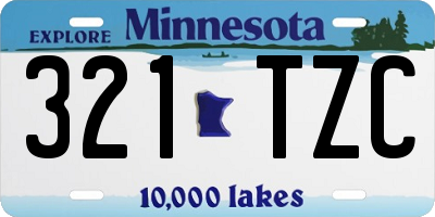 MN license plate 321TZC