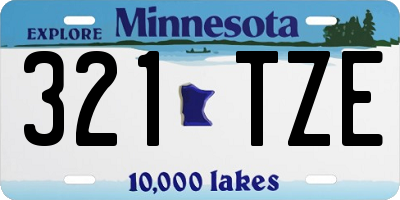 MN license plate 321TZE