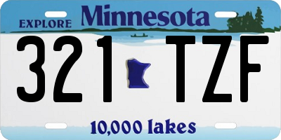 MN license plate 321TZF