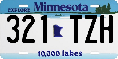 MN license plate 321TZH