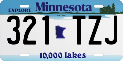 MN license plate 321TZJ