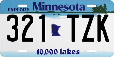 MN license plate 321TZK