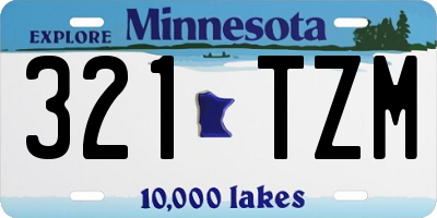 MN license plate 321TZM