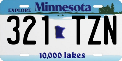 MN license plate 321TZN